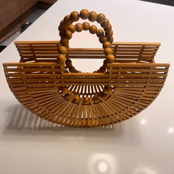 NEW Bamboo Top Handle Bag Resort Vacation - Picture 3 of 8